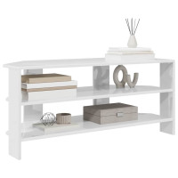 Produktbild för HörnTVSkåp Högblank Vit 102x40,5x45cm Konstruerat trä