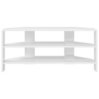 Produktbild för HörnTVSkåp Högblank Vit 102x40,5x45cm Konstruerat trä