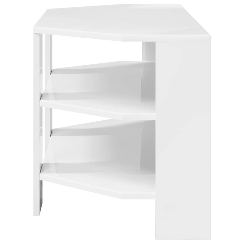 Produktbild för HörnTVSkåp Högblank Vit 102x40,5x45cm Konstruerat trä