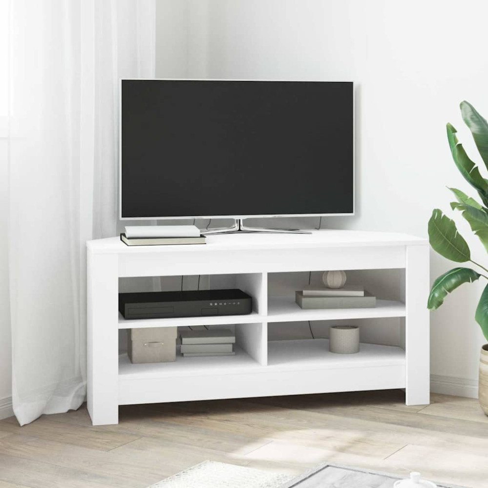 Produktbild för HörnTVSkåp Vit 102 x 40,5 x 45 cm Konstruerat trä
