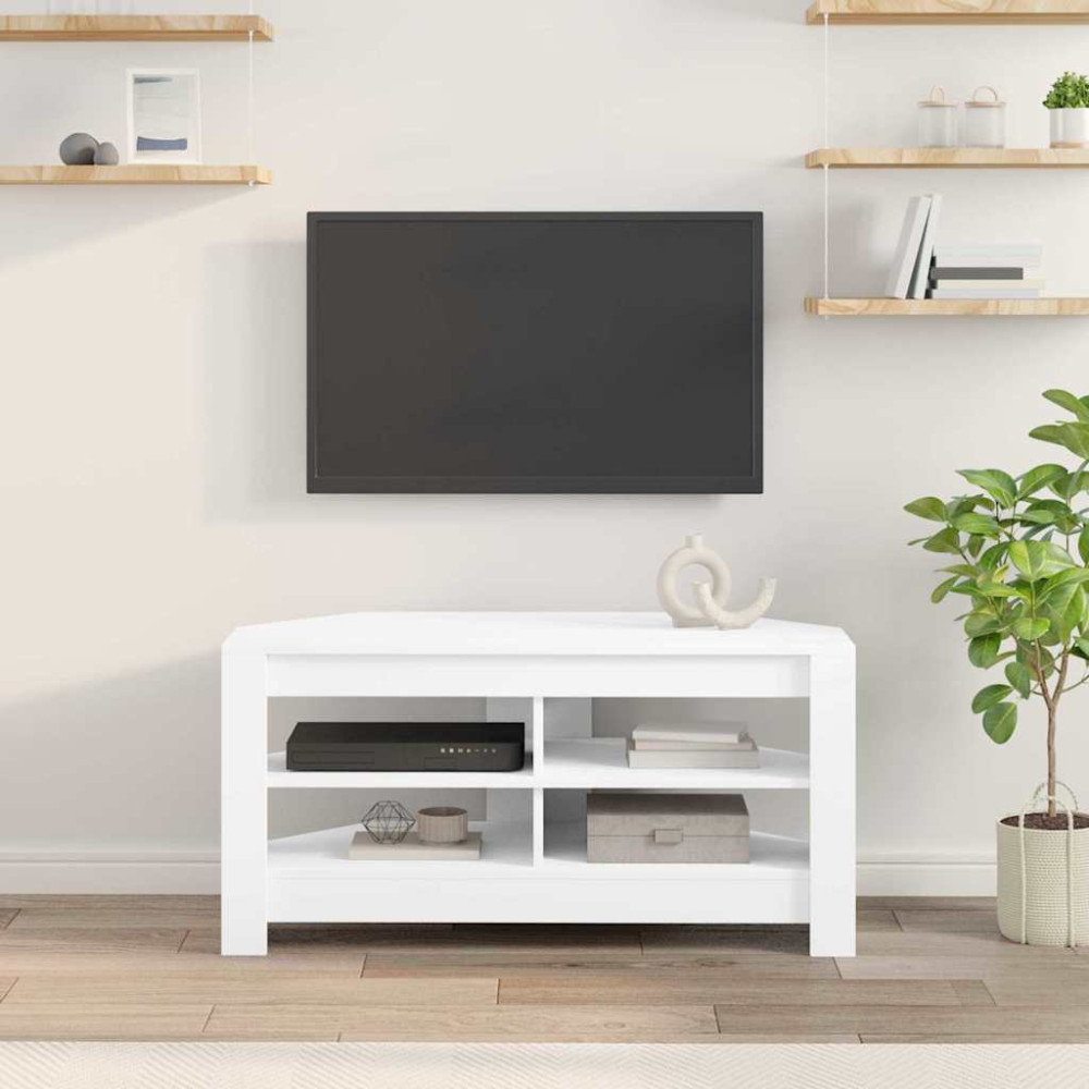 Produktbild för HörnTVSkåp Vit 102 x 40,5 x 45 cm Konstruerat trä