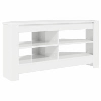 Produktbild för HörnTVSkåp Högblank Vit 102 x 40,5 x 45 cm Konstruerat trä
