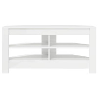 Produktbild för HörnTVSkåp Högblank Vit 102 x 40,5 x 45 cm Konstruerat trä
