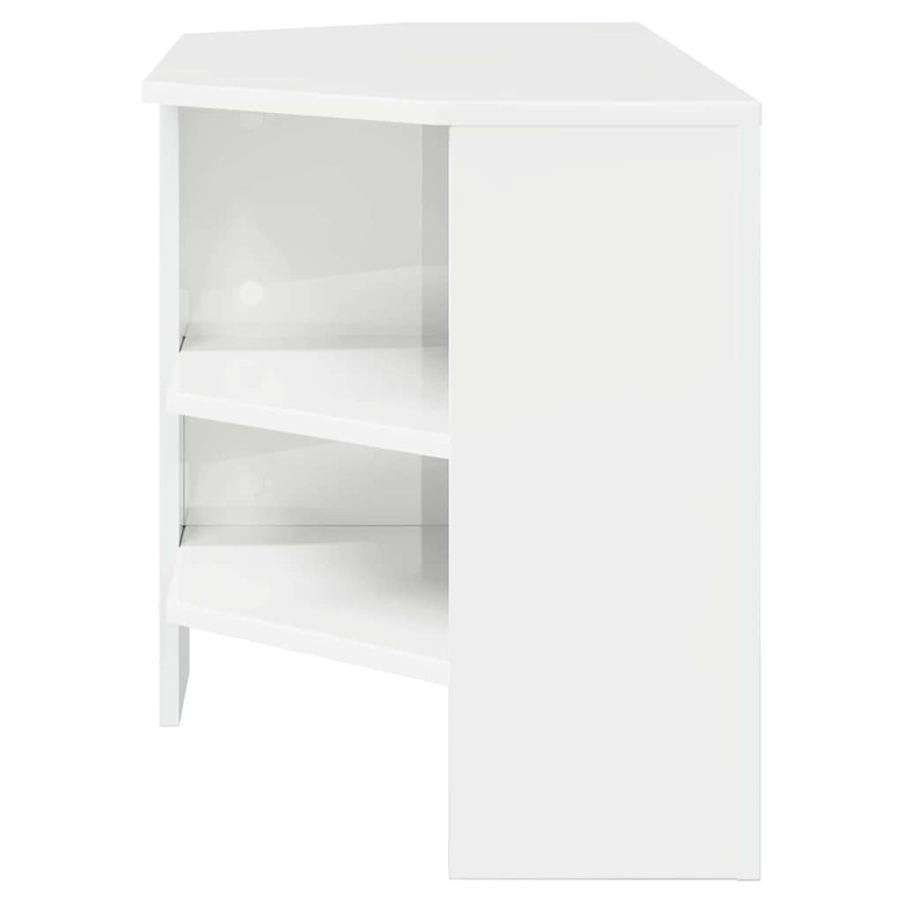 Produktbild för HörnTVSkåp Högblank Vit 102 x 40,5 x 45 cm Konstruerat trä