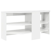 Produktbild för HörnTVSkåp Högblank Vit 102 x 40,5 x 45 cm Konstruerat trä