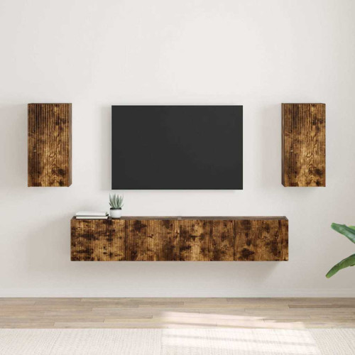 vidaXL TV Vägghylla 2 pcs Rökt ek 30 x 31 x 60 cm Konstruerat trä