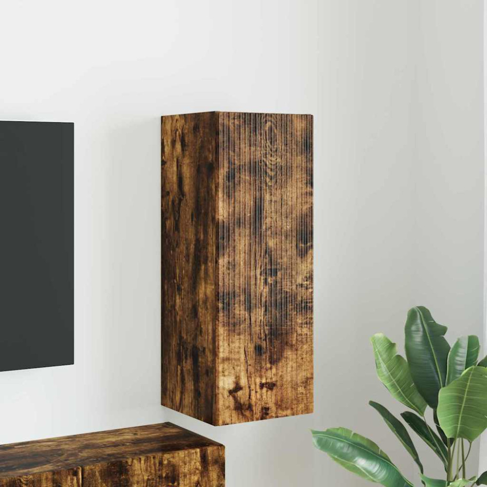 Produktbild för TV Vägghylla Rökt ek 30 x 31 x 80 cm Konstruerat trä