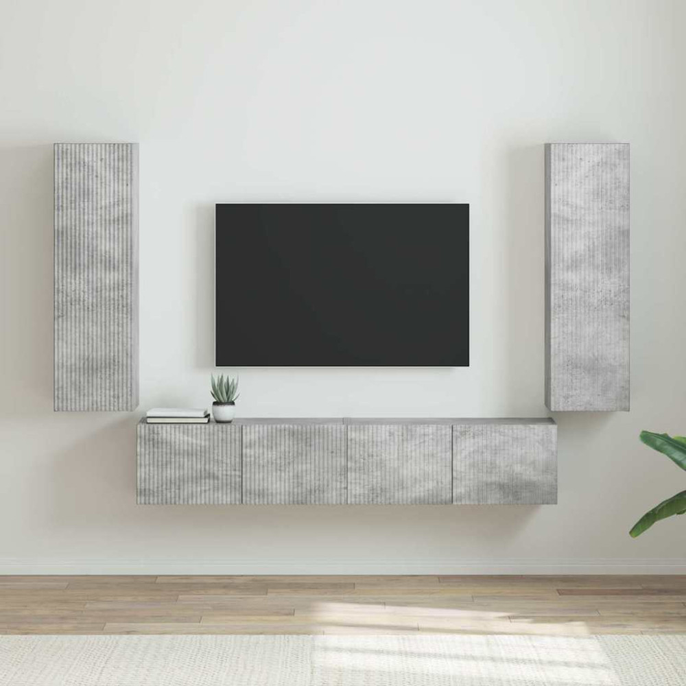 Produktbild för TV Vägghylla 2 pcs Betong 30 x 31 x 100 cm Konstruerat trä