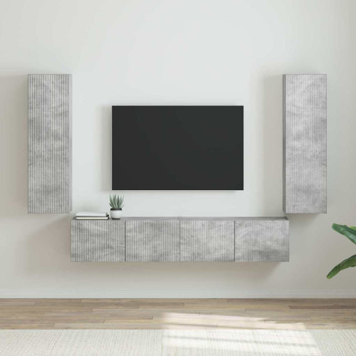 vidaXL TV Vägghylla 2 pcs Betong 30 x 31 x 100 cm Konstruerat trä