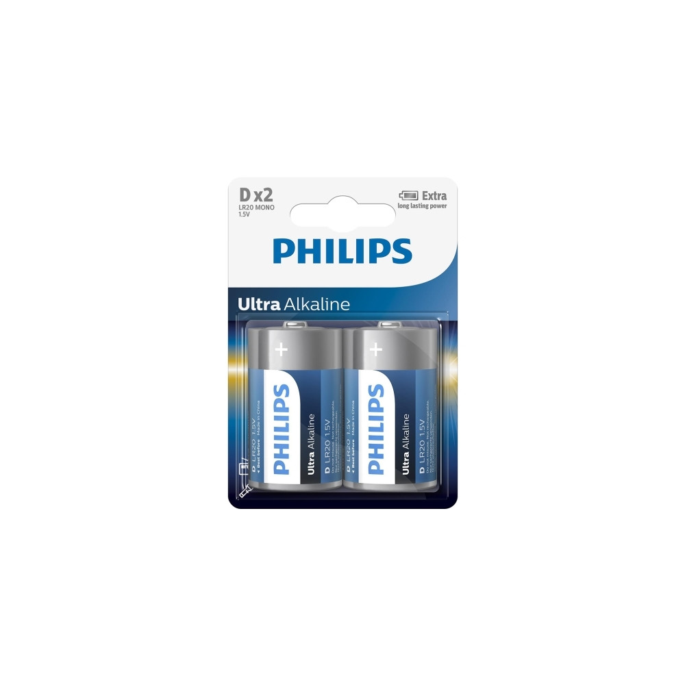 Produktbild för Philips ExtremeLife+ LR20E2B batteri - 2 x D - alkaliskt
