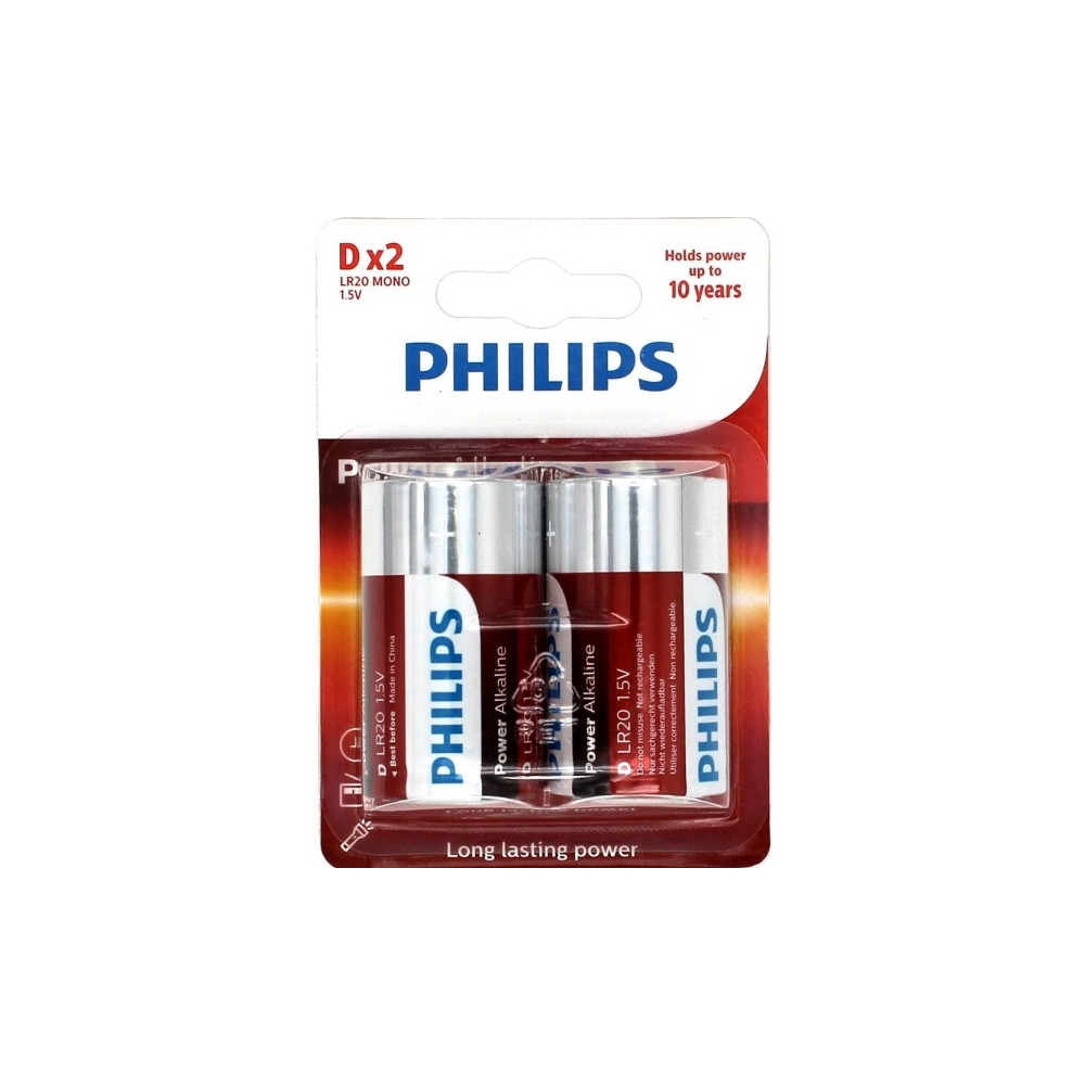 Produktbild för Philips ExtremeLife+ LR20E2B batteri - 2 x D - alkaliskt