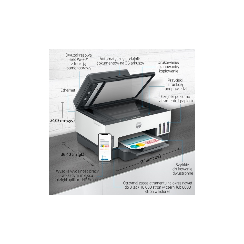 Produktbild för HP Smart Tank 750 All-in-One - multifunktionsskrivare - färg
