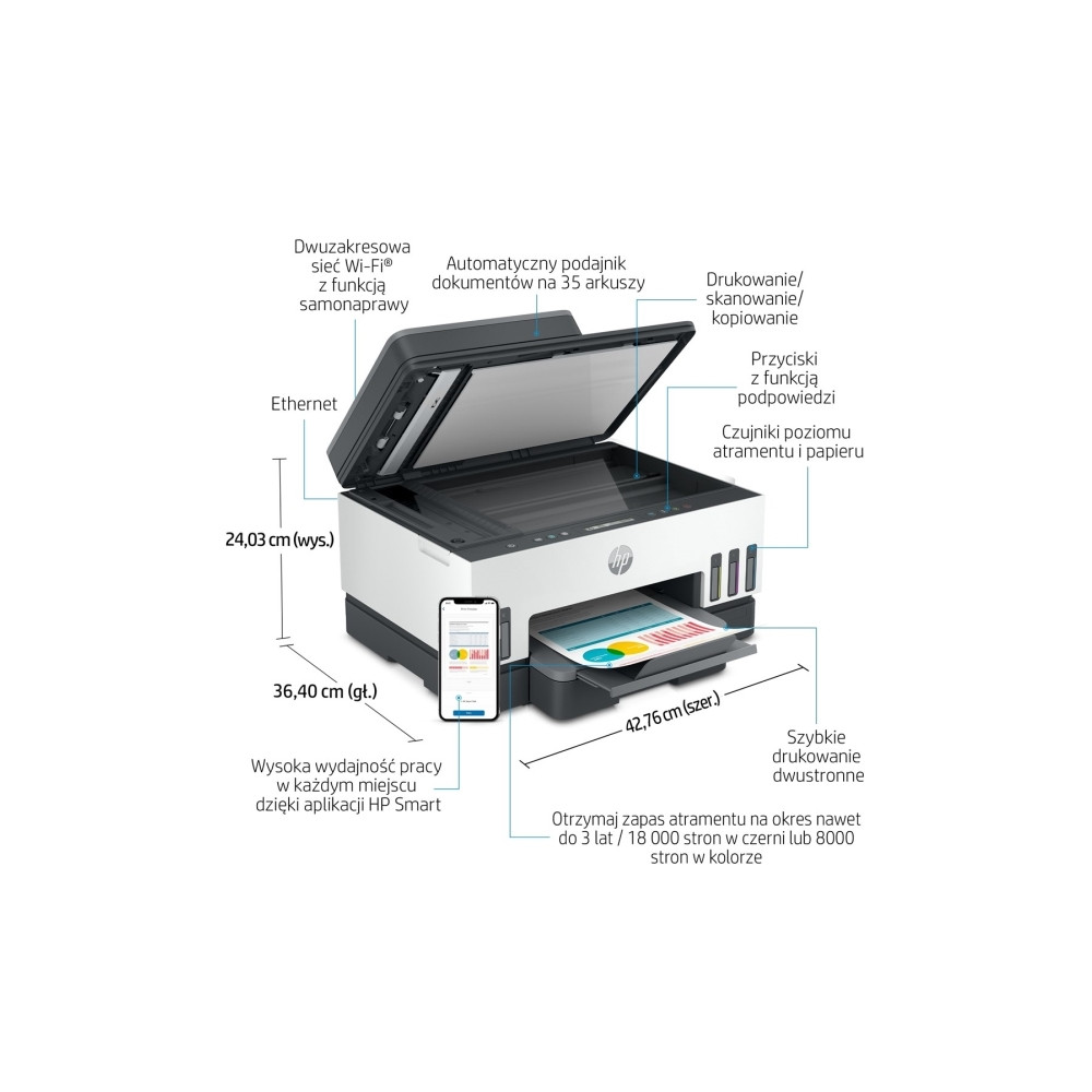 Produktbild för HP Smart Tank 750 All-in-One - multifunktionsskrivare - färg