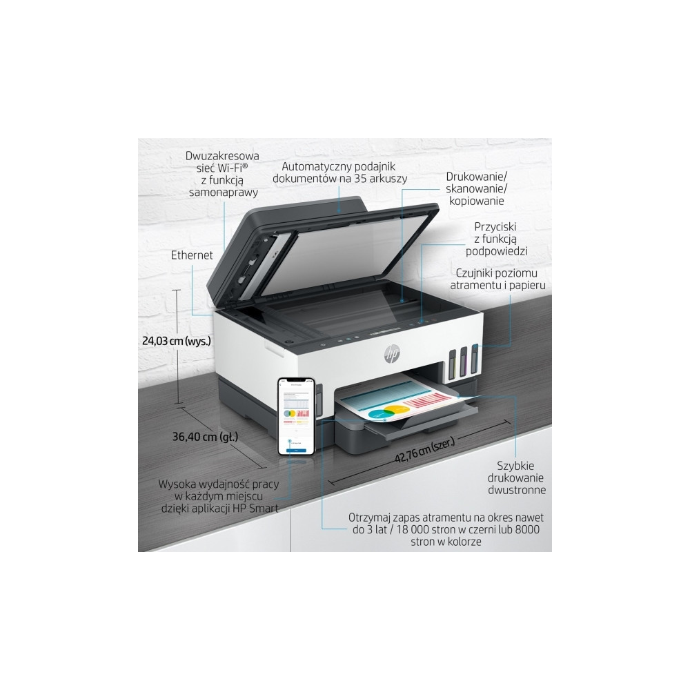 Produktbild för HP Smart Tank 750 All-in-One - multifunktionsskrivare - färg