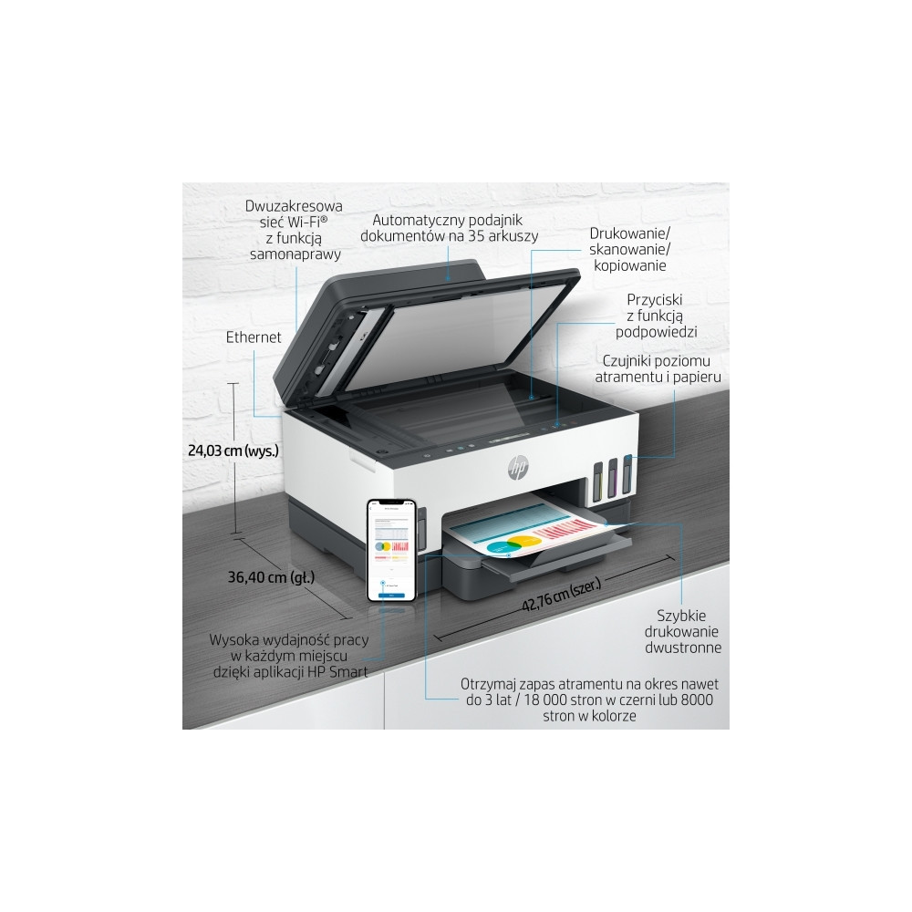 Produktbild för HP Smart Tank 750 All-in-One - multifunktionsskrivare - färg