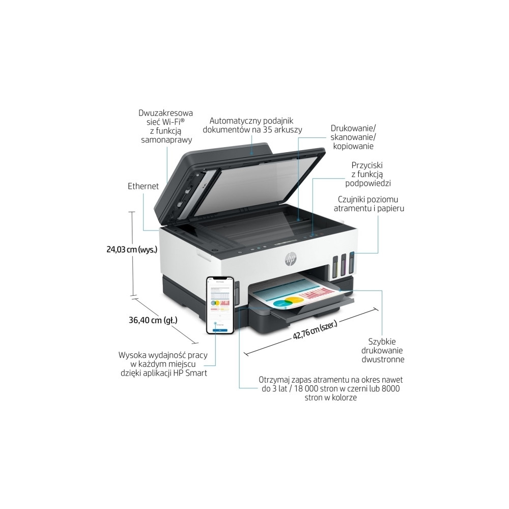 Produktbild för HP Smart Tank 750 All-in-One - multifunktionsskrivare - färg