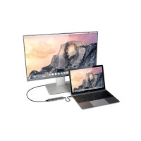 Produktbild för Satechi Slim Aluminum Multi-Port Adapter - dockningsstation - USB-C