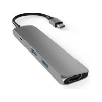 Produktbild för Satechi Slim Aluminum Multi-Port Adapter - dockningsstation - USB-C