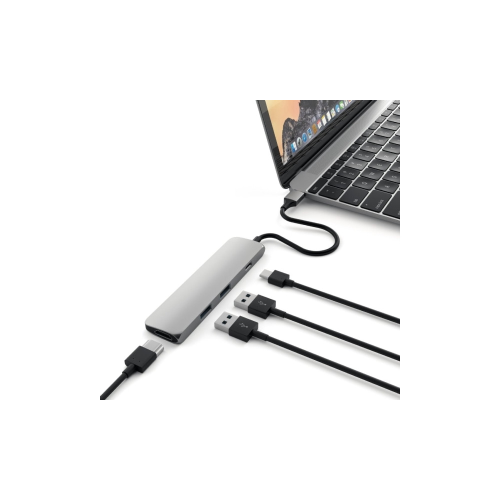 Produktbild för Satechi Slim Aluminum Multi-Port Adapter - dockningsstation - USB-C