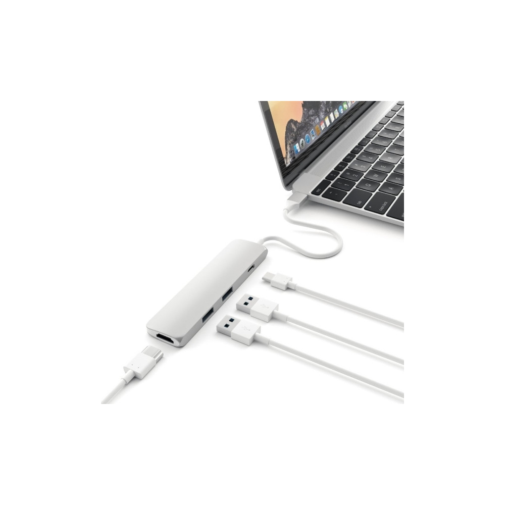 Produktbild för Satechi Slim Aluminum Multi-Port Adapter - dockningsstation - USB-C