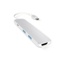 Produktbild för Satechi Slim Aluminum Multi-Port Adapter - dockningsstation - USB-C