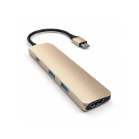 Produktbild för Satechi Slim Aluminum Multi-Port Adapter - dockningsstation - USB-C