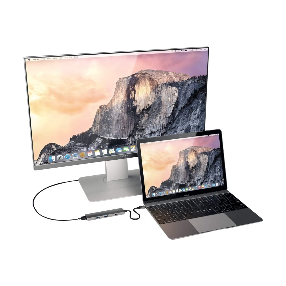 Produktbild för Satechi Slim Aluminum Multi-Port Adapter - dockningsstation - USB-C
