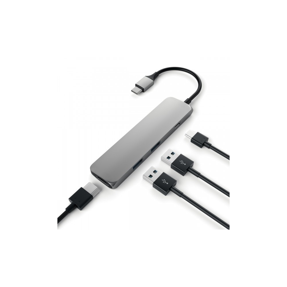 Produktbild för Satechi Slim Aluminum Multi-Port Adapter - dockningsstation - USB-C