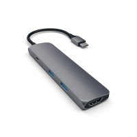 Produktbild för Satechi Slim Aluminum Multi-Port Adapter - dockningsstation - USB-C