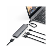 Produktbild för Satechi Slim Aluminum Multi-Port Adapter - dockningsstation - USB-C