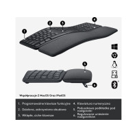 Produktbild för Logitech Ergo Series ERGO K860 for Business - tangentbord full size - QWERTY - USA, internationellt - grafit Inmatningsenhet