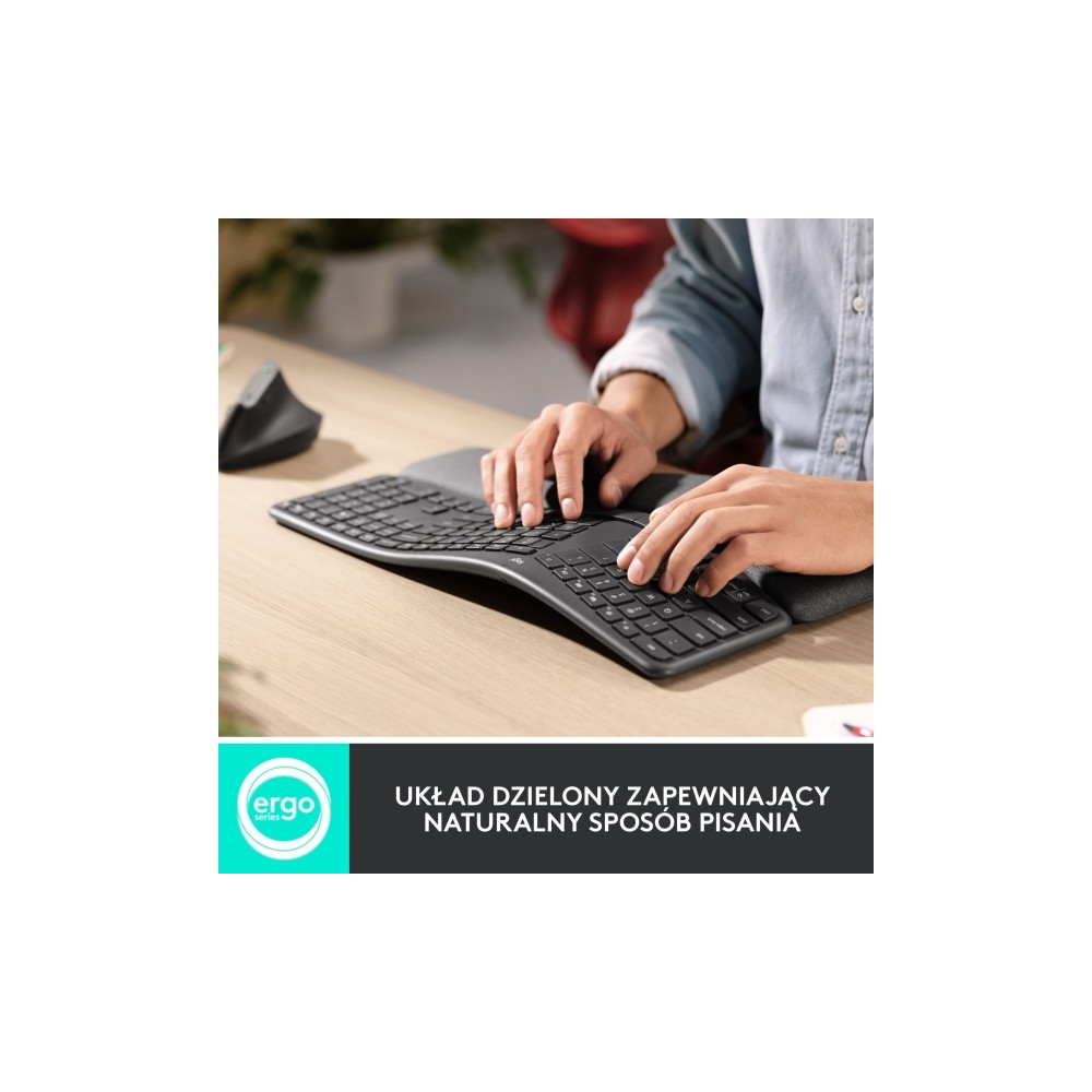 Produktbild för Logitech Ergo Series ERGO K860 for Business - tangentbord full size - QWERTY - USA, internationellt - grafit Inmatningsenhet