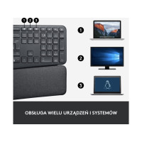 Produktbild för Logitech Ergo Series ERGO K860 for Business - tangentbord full size - QWERTY - USA, internationellt - grafit Inmatningsenhet