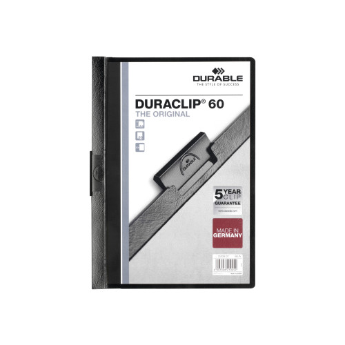 Durable DURABLE DURACLIP 60 - klippfil - för A4 - kapacitet: 60 ark - svart med genomskinligt fronthölje