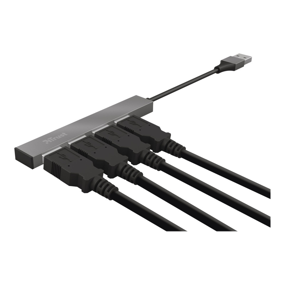 Produktbild för Trust Halyx Aluminium 4-Port Mini USB Hub - hubb - 4 portar