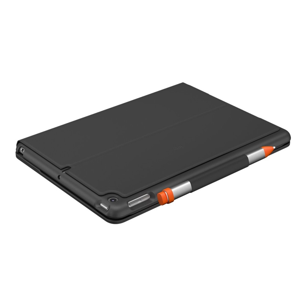 Produktbild för Logitech Slim Folio - tangentbord och foliefodral - QWERTY - nordiskt (danska/finska/norska/svenska) - oxford-grå Inmatningsenhet