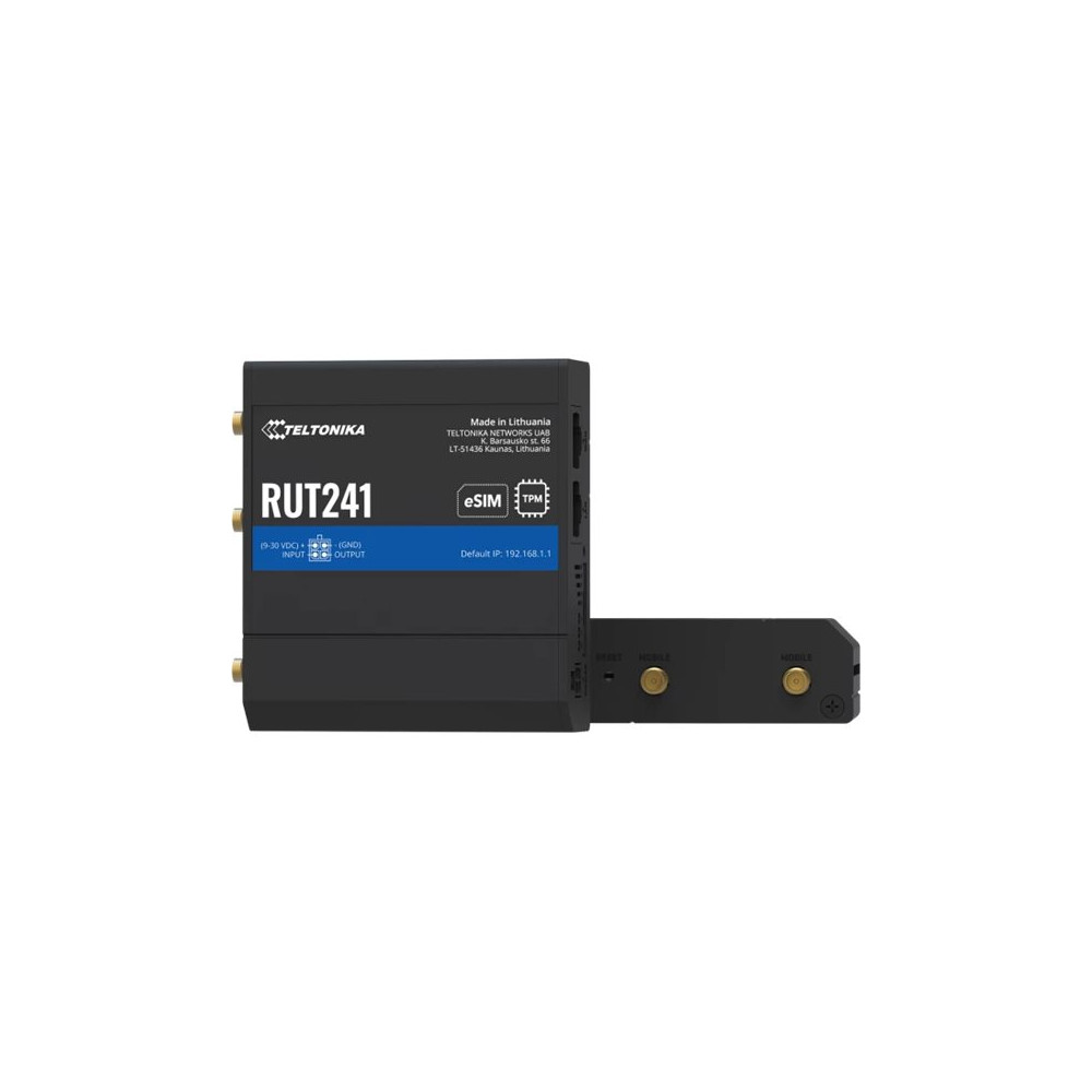 Produktbild för Teltonika RUT241 eSIM - trådlös router - WWAN - Wi-Fi - 2G, 3G, 4G - DIN-skenmonterbar