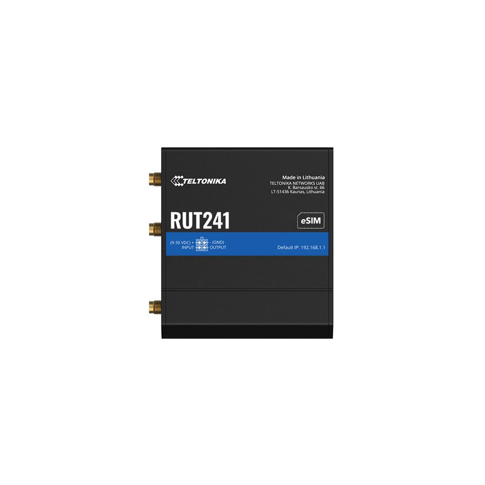 Produktbild för Teltonika RUT241 eSIM - trådlös router - WWAN - Wi-Fi - 2G, 3G, 4G - DIN-skenmonterbar