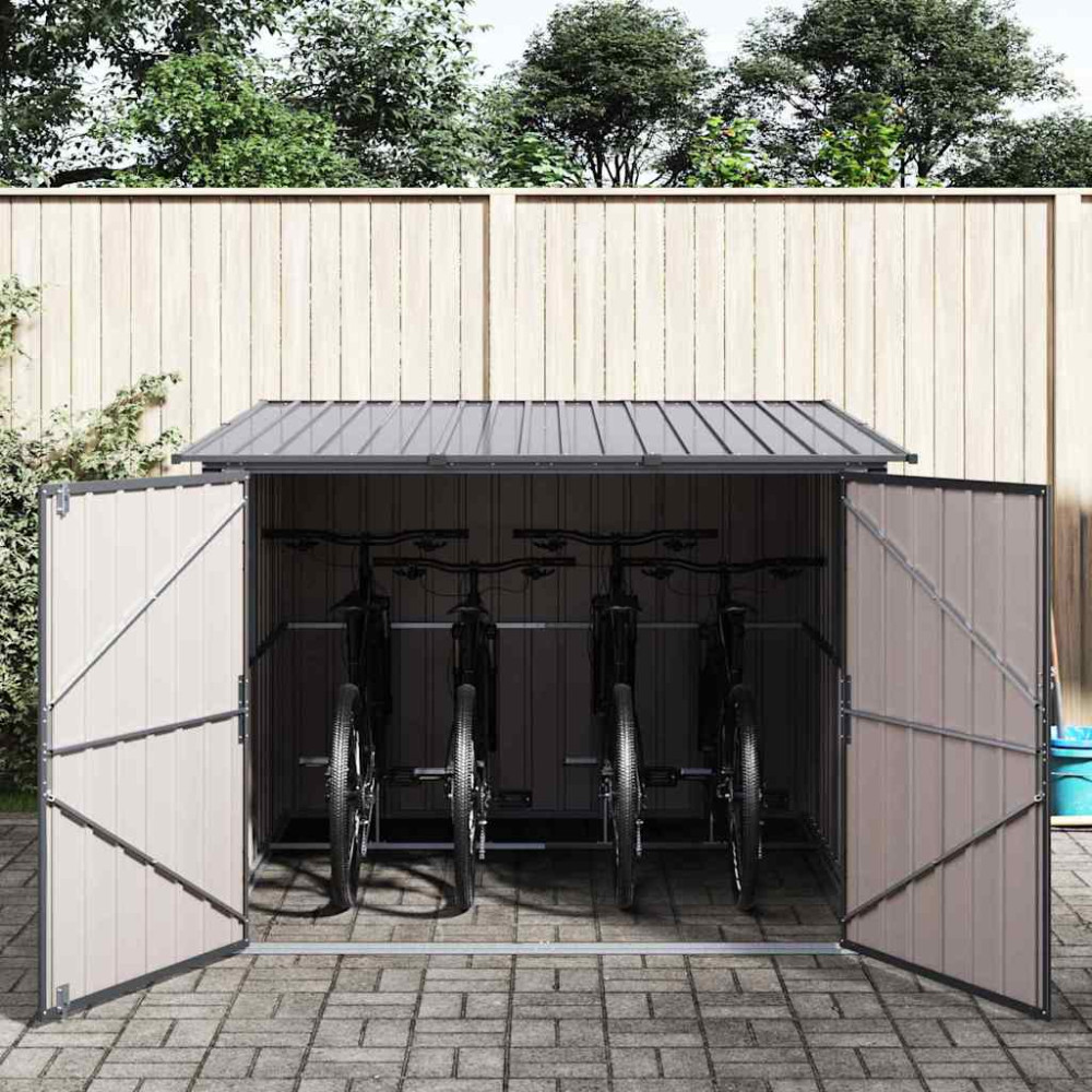 Produktbild för Cykelskjul 3 pcs Antracit 216 x 207 x 158 cm Metall