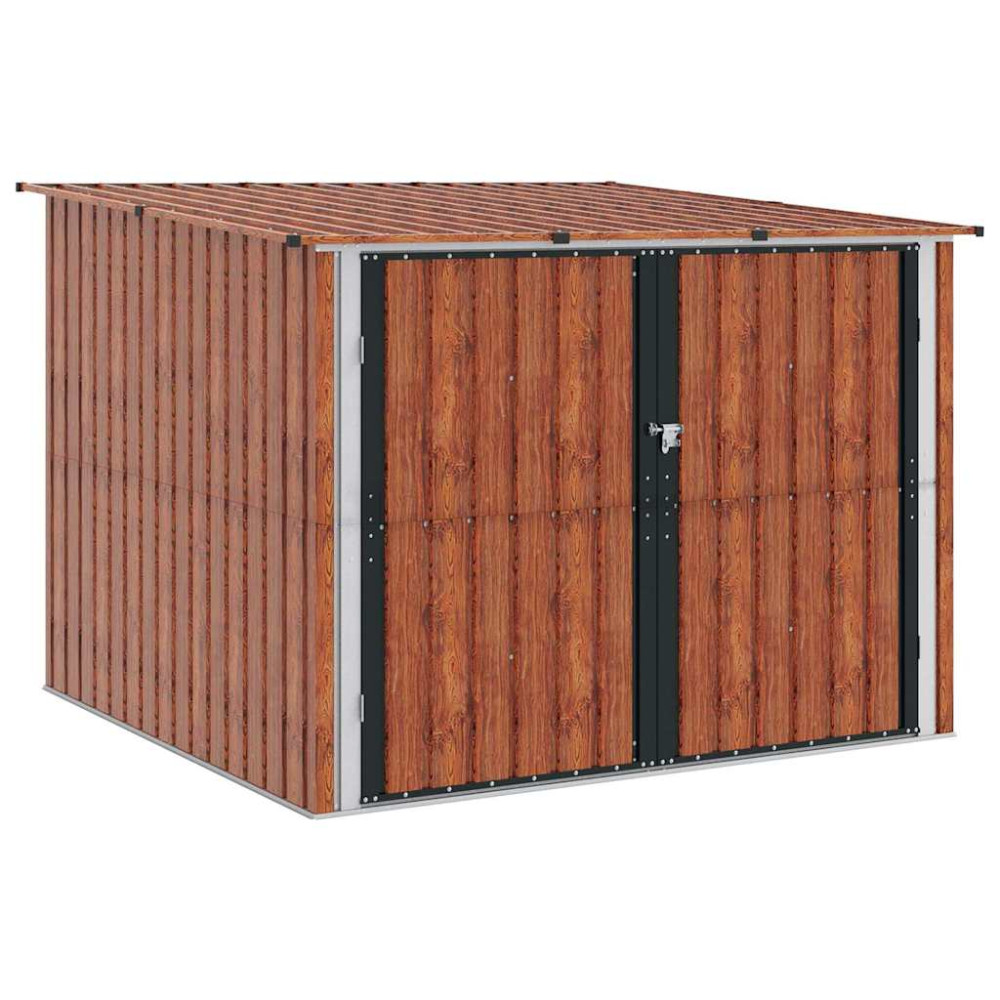 Produktbild för Cykelskjul 3 pcs Brun 216 x 207 x 158 cm Metall