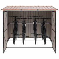 Produktbild för Cykelskjul 3 pcs Brun 216 x 207 x 158 cm Metall