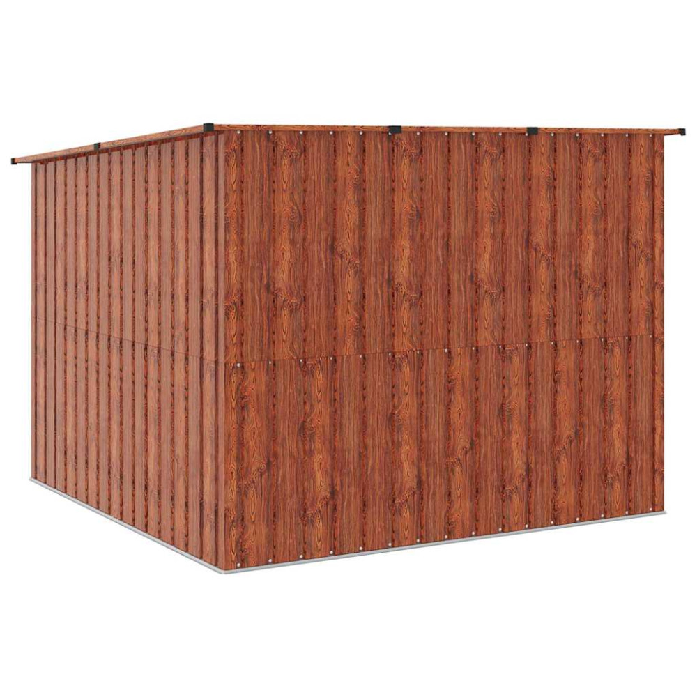 Produktbild för Cykelskjul 3 pcs Brun 216 x 207 x 158 cm Metall