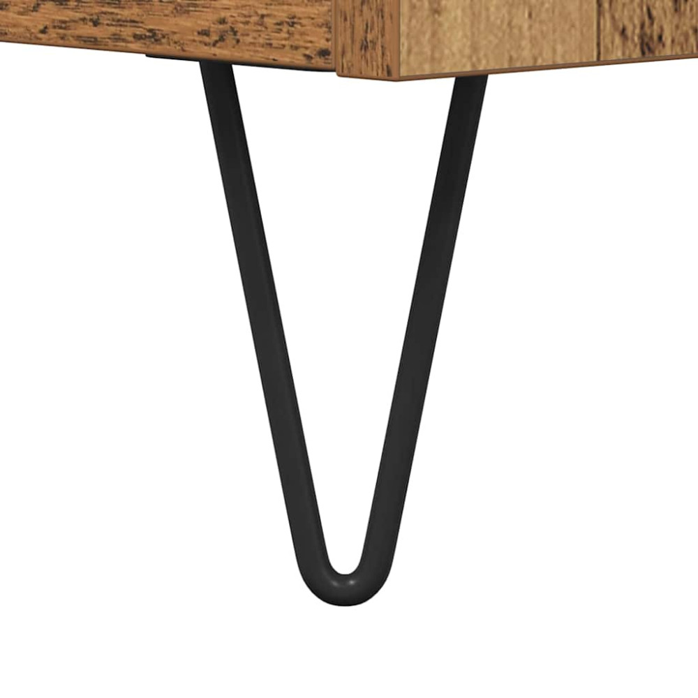 Produktbild för Skåp 2 pcs Gammalt trä Konstruerat trä och glas