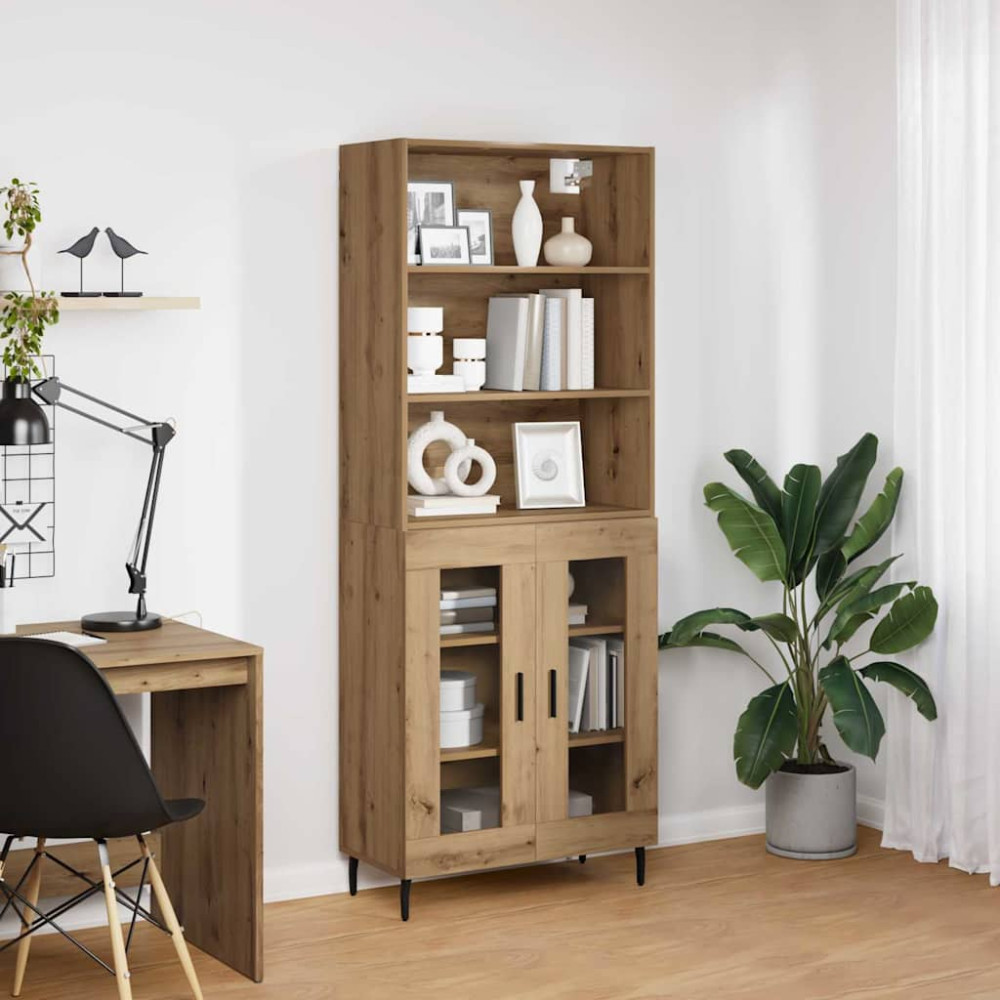 Produktbild för Skåp Artisan Ek 69,5 x 34 x 180 cm Konstruerat trä och glas