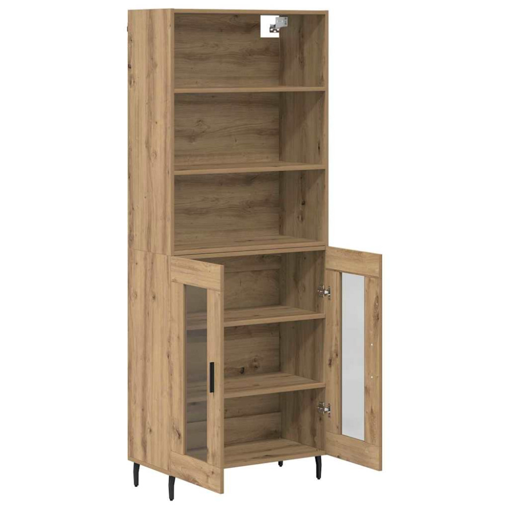Produktbild för Skåp Artisan Ek 69,5 x 34 x 180 cm Konstruerat trä och glas