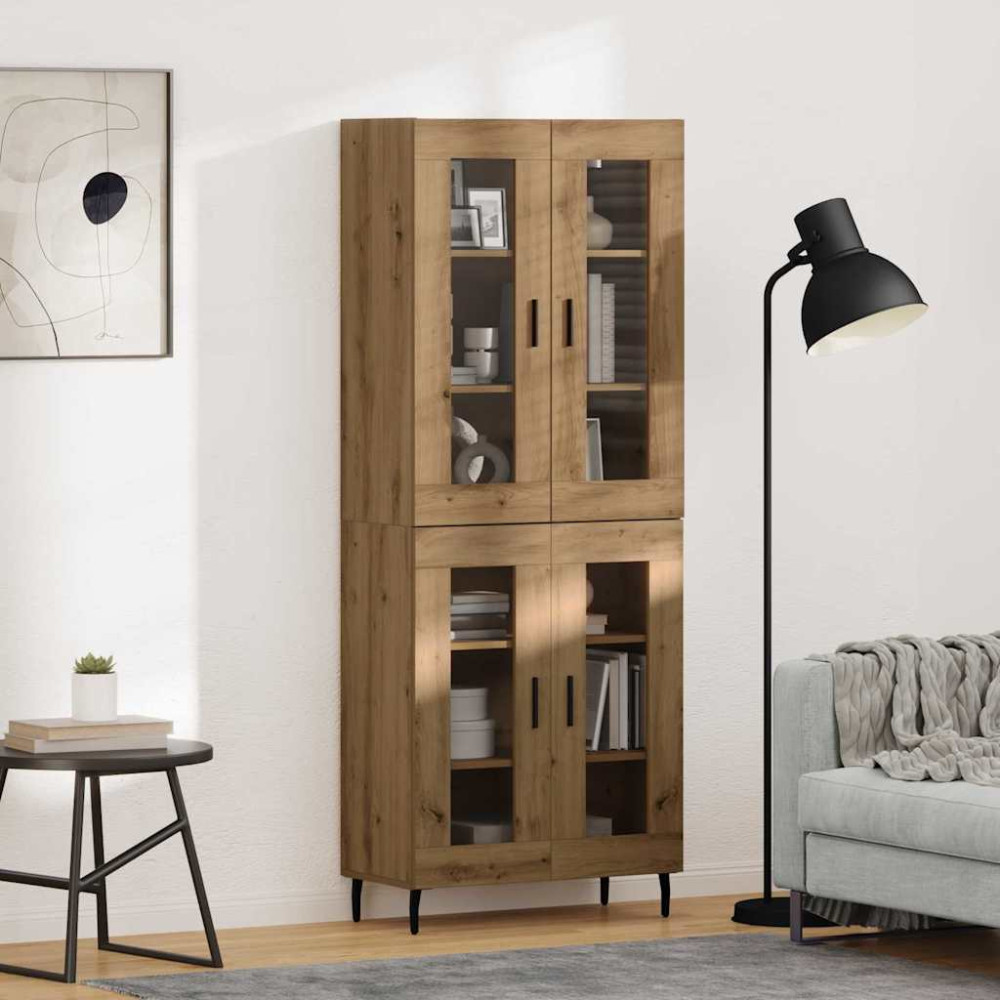 Produktbild för Skåp 2 pcs Artisan Ek Konstruerat trä och glas