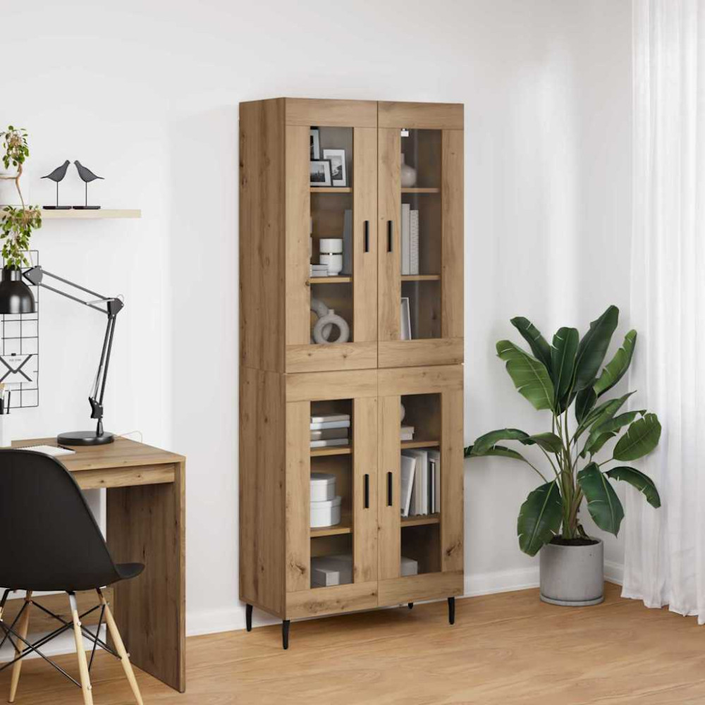 Produktbild för Skåp 2 pcs Artisan Ek Konstruerat trä och glas