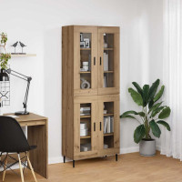 Produktbild för Skåp 2 pcs Artisan Ek Konstruerat trä och glas