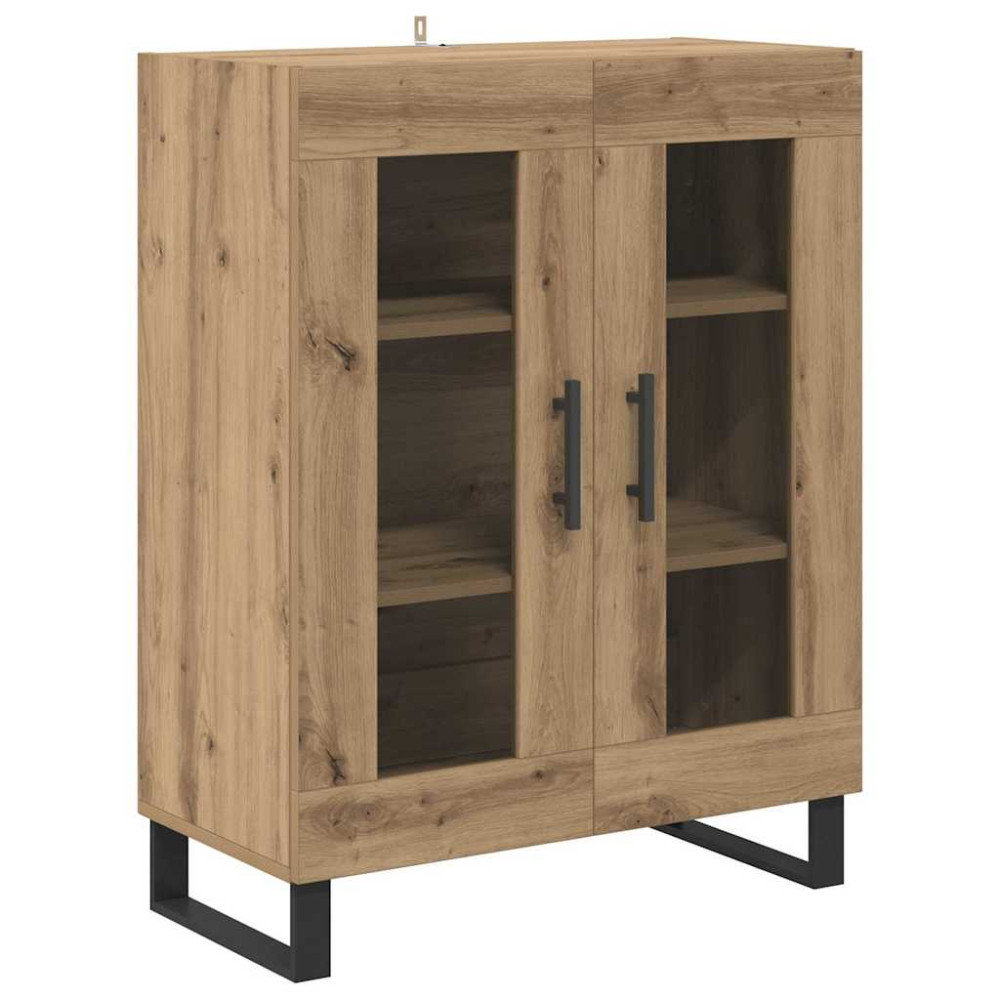 Produktbild för Skåp 2 pcs Artisan Ek Konstruerat trä och glas