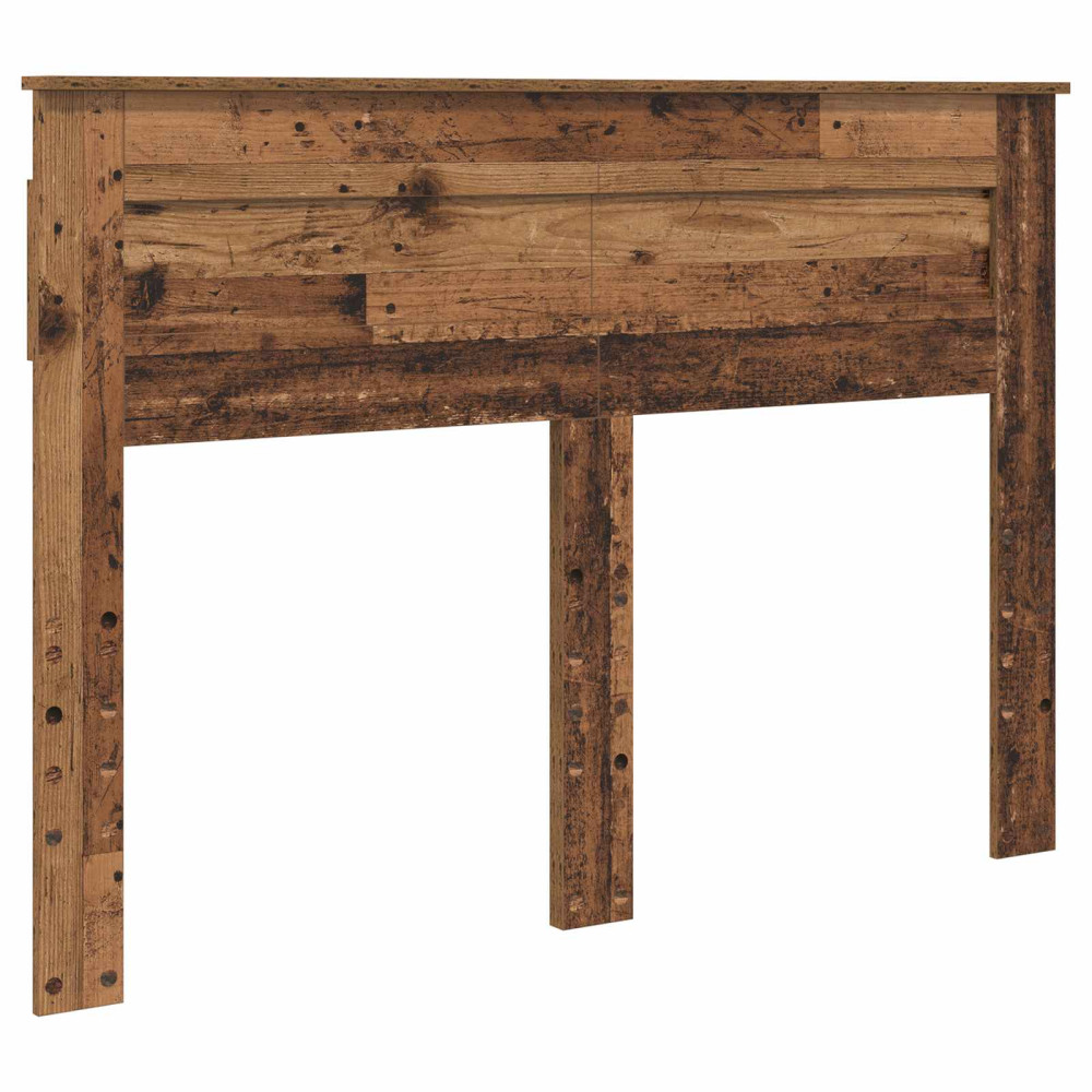 Produktbild för Sängram med huvudgavel Gammalt trä 140 x 190 cm Massiv furu